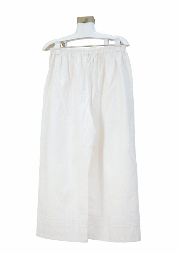 Cotton Palazzo with Elasticated Waist White-0