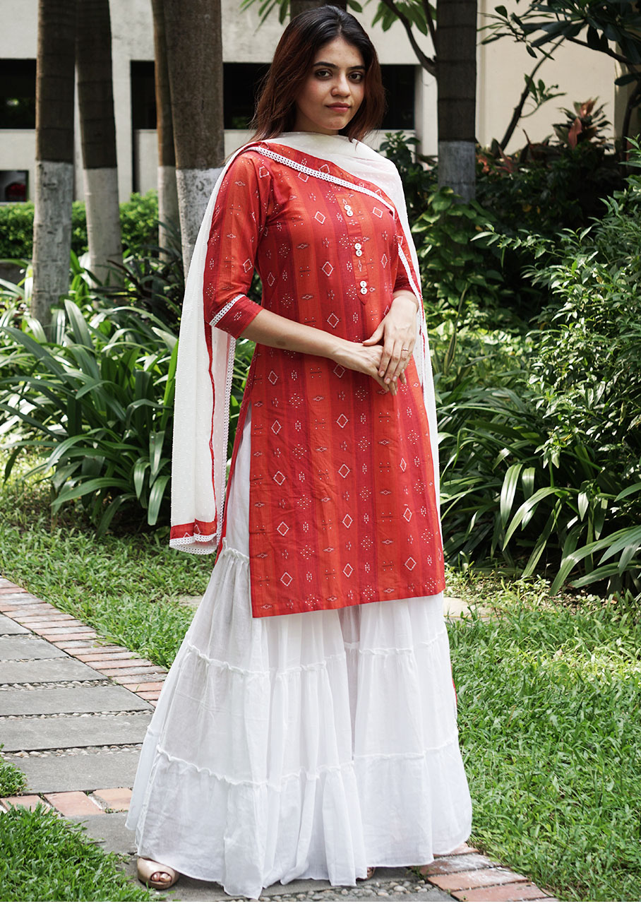 kurta with white sharara