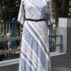 Blue Printed Long Dress-0