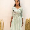 Gaaba Makeover Stripe Green Kurti-8650