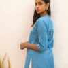 Gaaba Effortless cotton blue embroidered kurti-8501