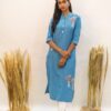 Gaaba Effortless cotton blue embroidered kurti-0