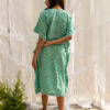 Grim Green Cotton Kaftan With Lace-9607
