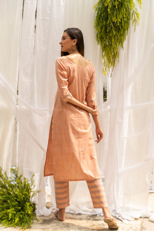 Ecstatic Cotton Kurta Pant With Hand Embroidery-9511