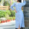 Powder Blue Dress With Embroidery-12215