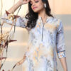 Linen Kurti With Digital Print And Sequence Highlight-12782