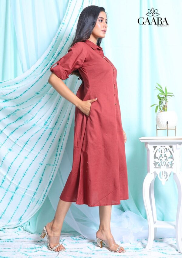 Gaaba maroon impressive cotton dress-12934