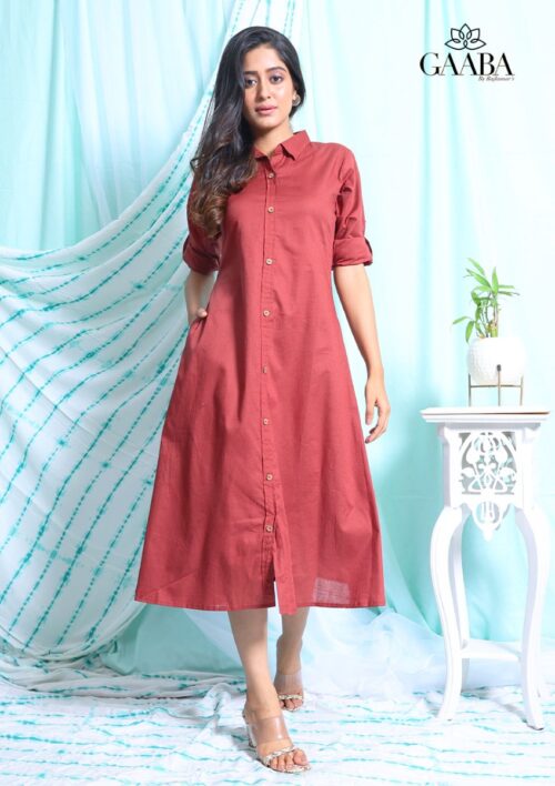 Gaaba maroon impressive cotton dress-0