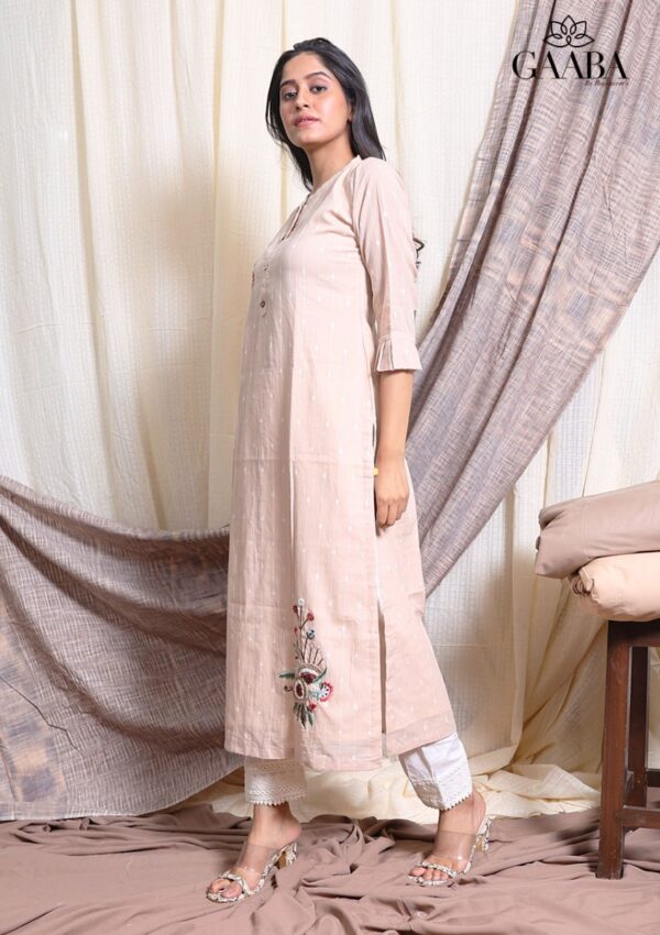 Gaaba Sober cotton kurti with embroidery-13236