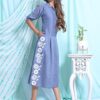 Gaaba Blue and Bay cotton embroidered dress-12887