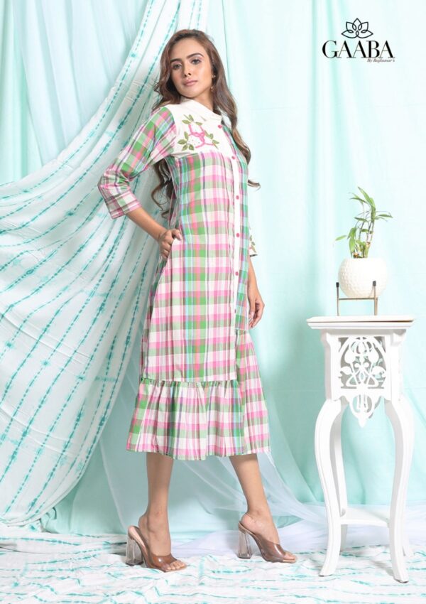Gaaba pretty pink checks dress-12857