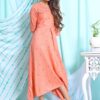 Gaaba orange drape dress with embroidery-13090