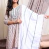 Gaaba Cotton printed kurti with lace nd matching sharara and dupatta-13615