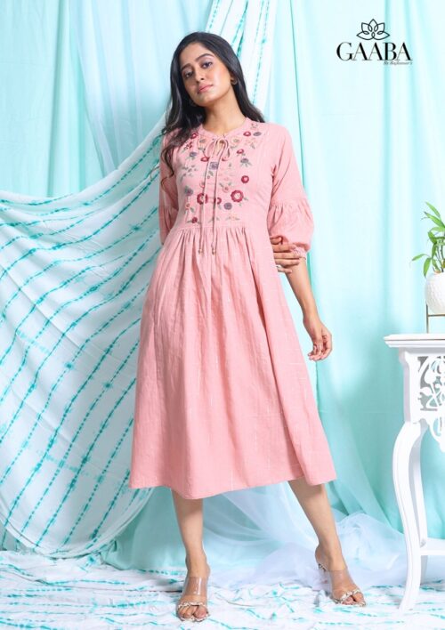 Gaaba Happy Cotton Embroidered Dress-0