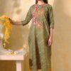 Green Gaurwi cotton embroidered kurti-14256
