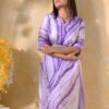 Purple Shakti draped shibori dress-14324
