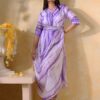 Purple Shakti draped shibori dress-0