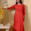Athaa red printed kurti with pants-14391