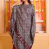 Wine Bhairvi kaftan top with inner and pants-14557