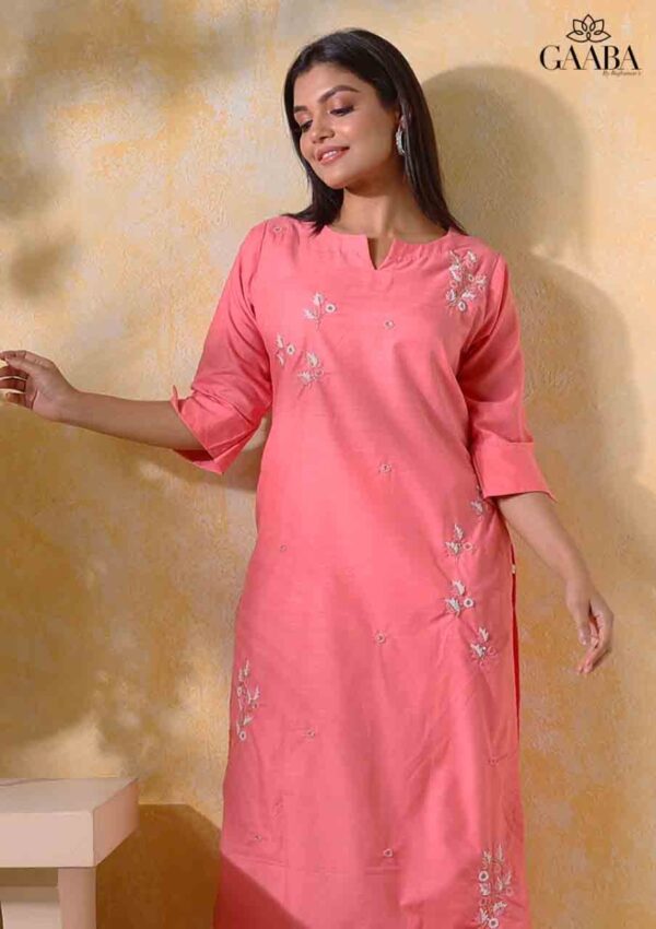 Minaksi pink embroidered dress-14360