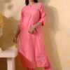 Minaksi pink embroidered dress-14361