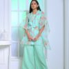 Gorgeous green co ord set with organza jacket-0