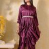 Ishaana draped crepe dress with belt-14456