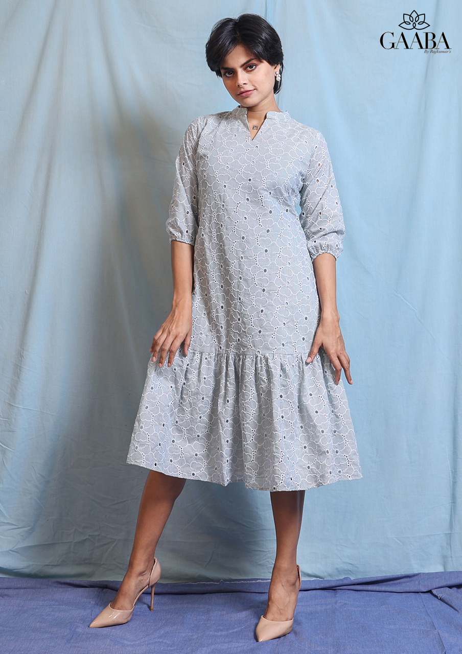 White dress with blue shrug. | Dress, Teenage fashion outfits, Lovely  dresses
